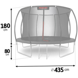 Батут с защитной сеткой Neo Sport NS-14C231 (Black/Red) Thumb