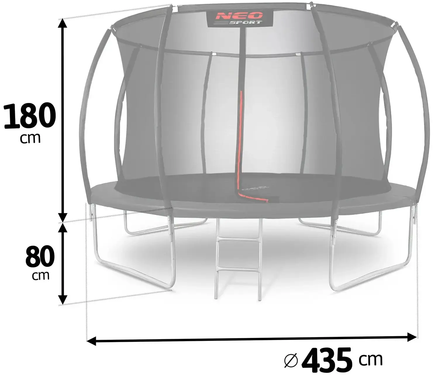 Батут с защитной сеткой Neo Sport NS-14C231 (Black/Red) - 2