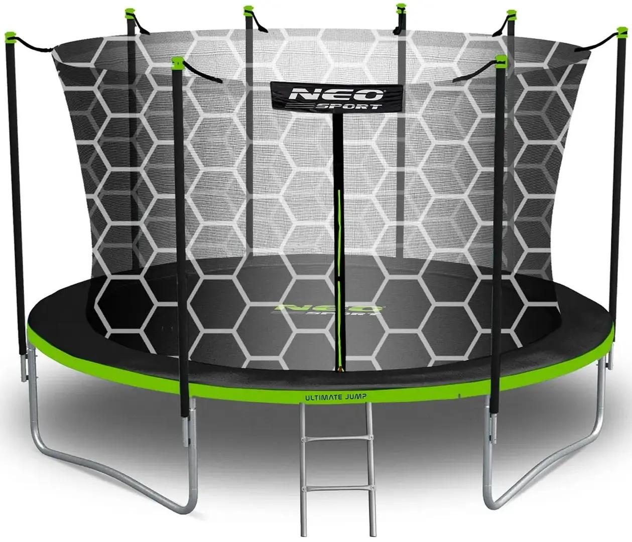 Батут с защитной сеткой Neo Sport NS-14W231 (Black/Green)