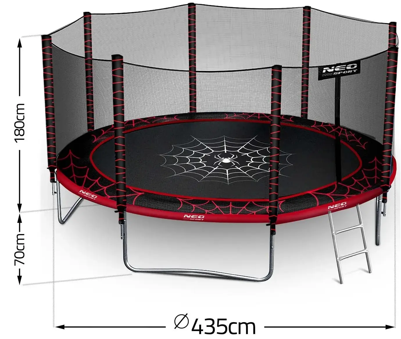 Батут с защитной сеткой Neo Sport NS-14Z241 (Red/Black) - 2