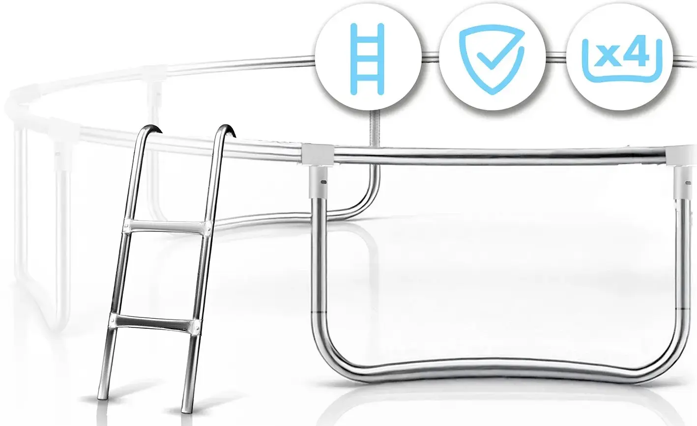 Батут с защитной сеткой Neo Sport NS-14Z241 (Red/Black) - 7