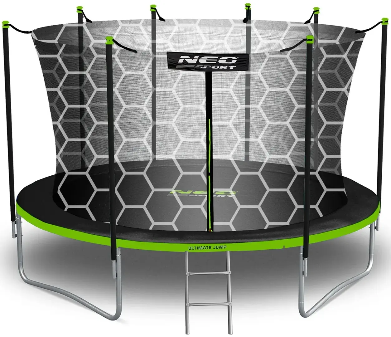 Trambulina cu plasa de protectie Neo Sport NS-15W231 (Black/Green)
