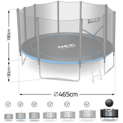 Trambulina cu plasa de protectie Neo Sport NS-15Z221 (Black/Blue) Thumb