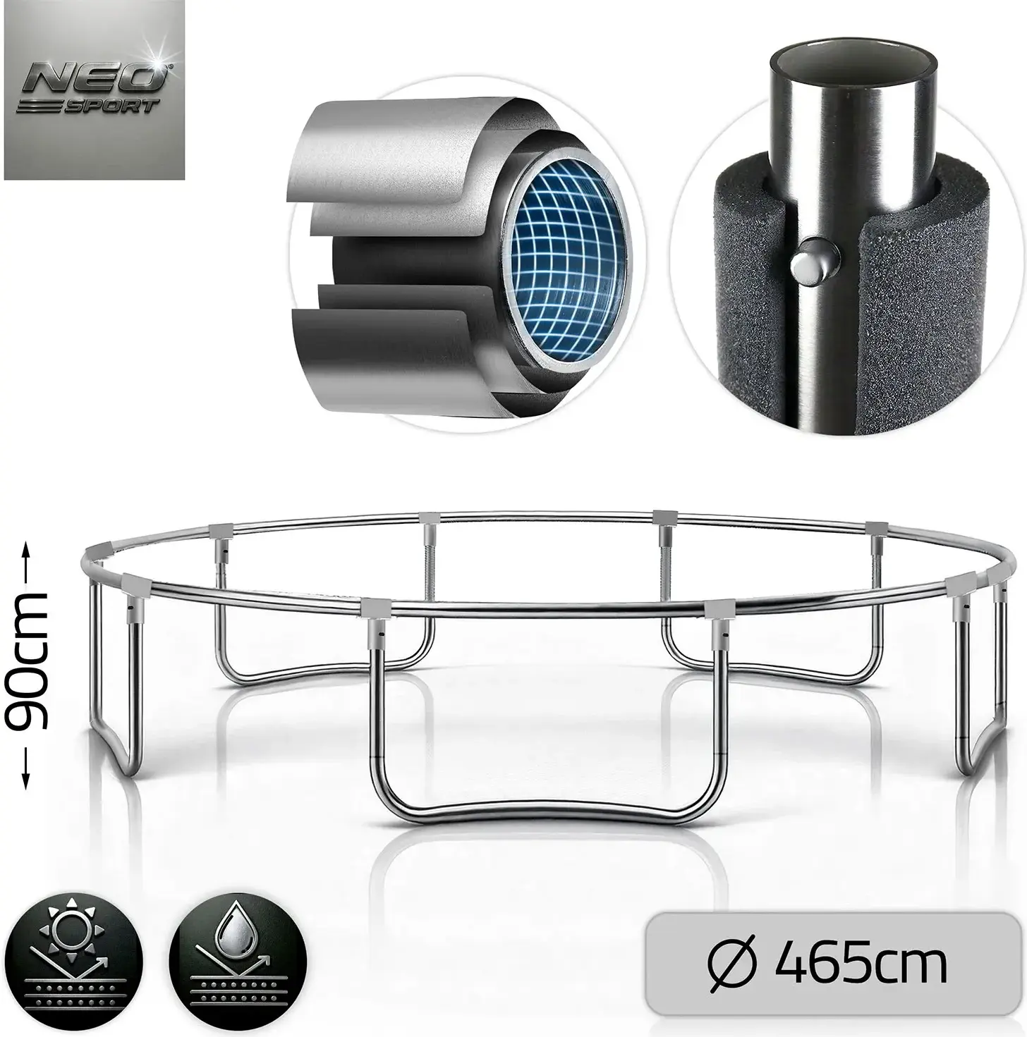Trambulina cu plasa de protectie Neo Sport NS-15Z221 (Black/Blue) - 5