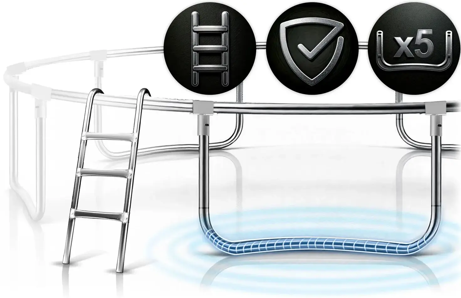 Trambulina cu plasa de protectie Neo Sport NS-15Z221 (Black/Blue) - 6