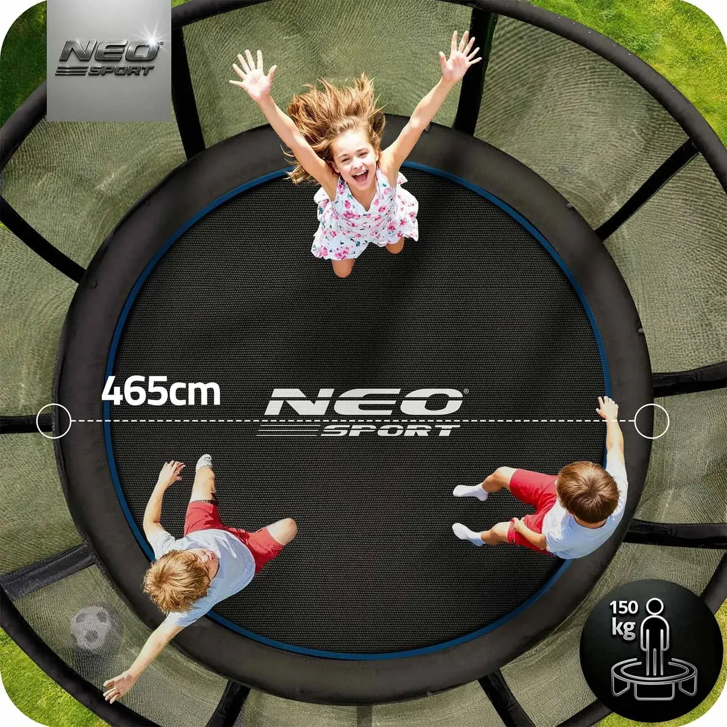 Trambulina cu plasa de protectie Neo Sport NS-15Z221 (Black/Blue) - 10