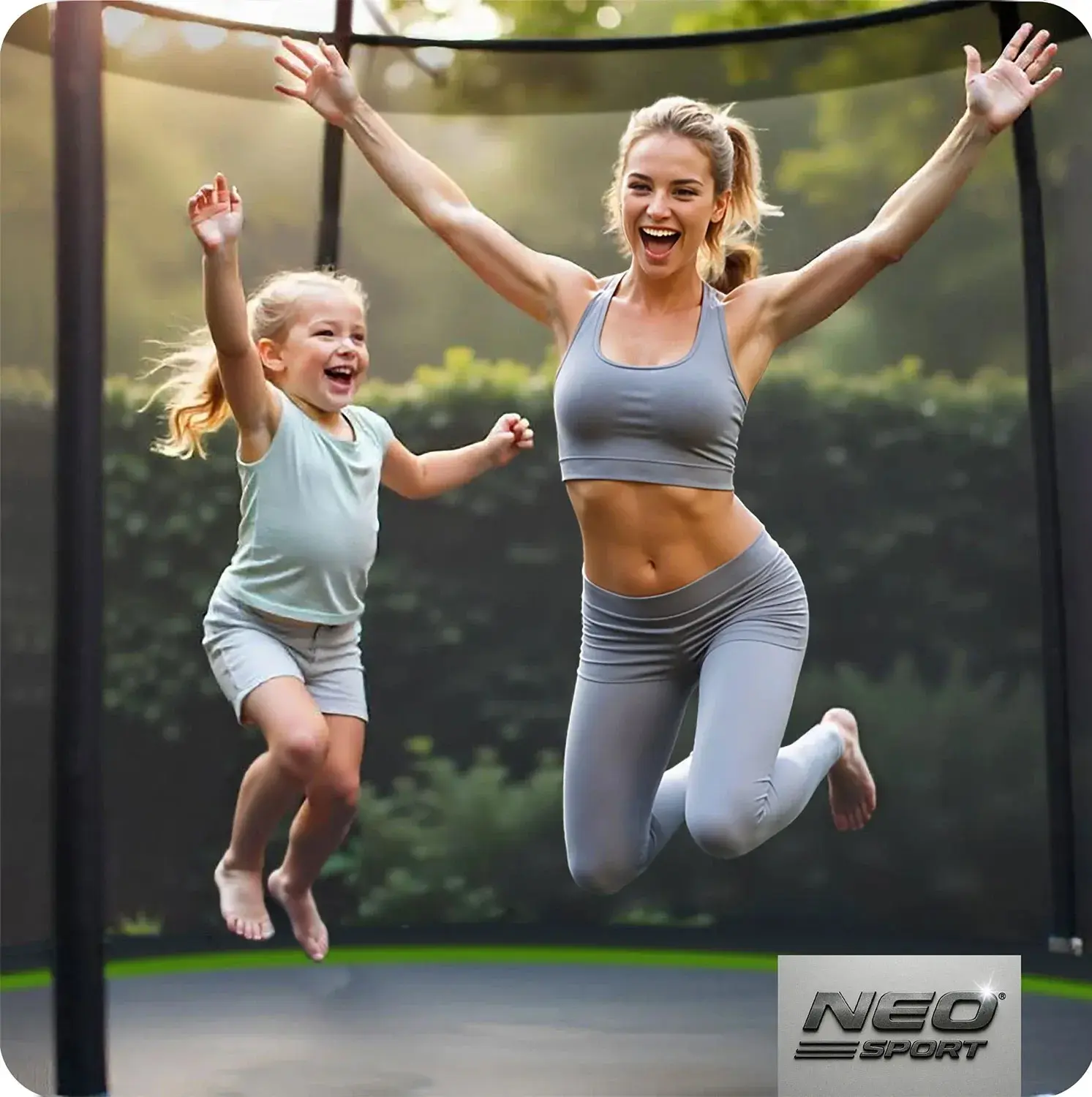 Батут с защитной сеткой Neo Sport NS-15Z231 (Black/Green) - 9
