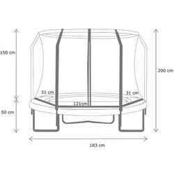 Батут с защитной сеткой PlayPark D-183 (Black) Thumb