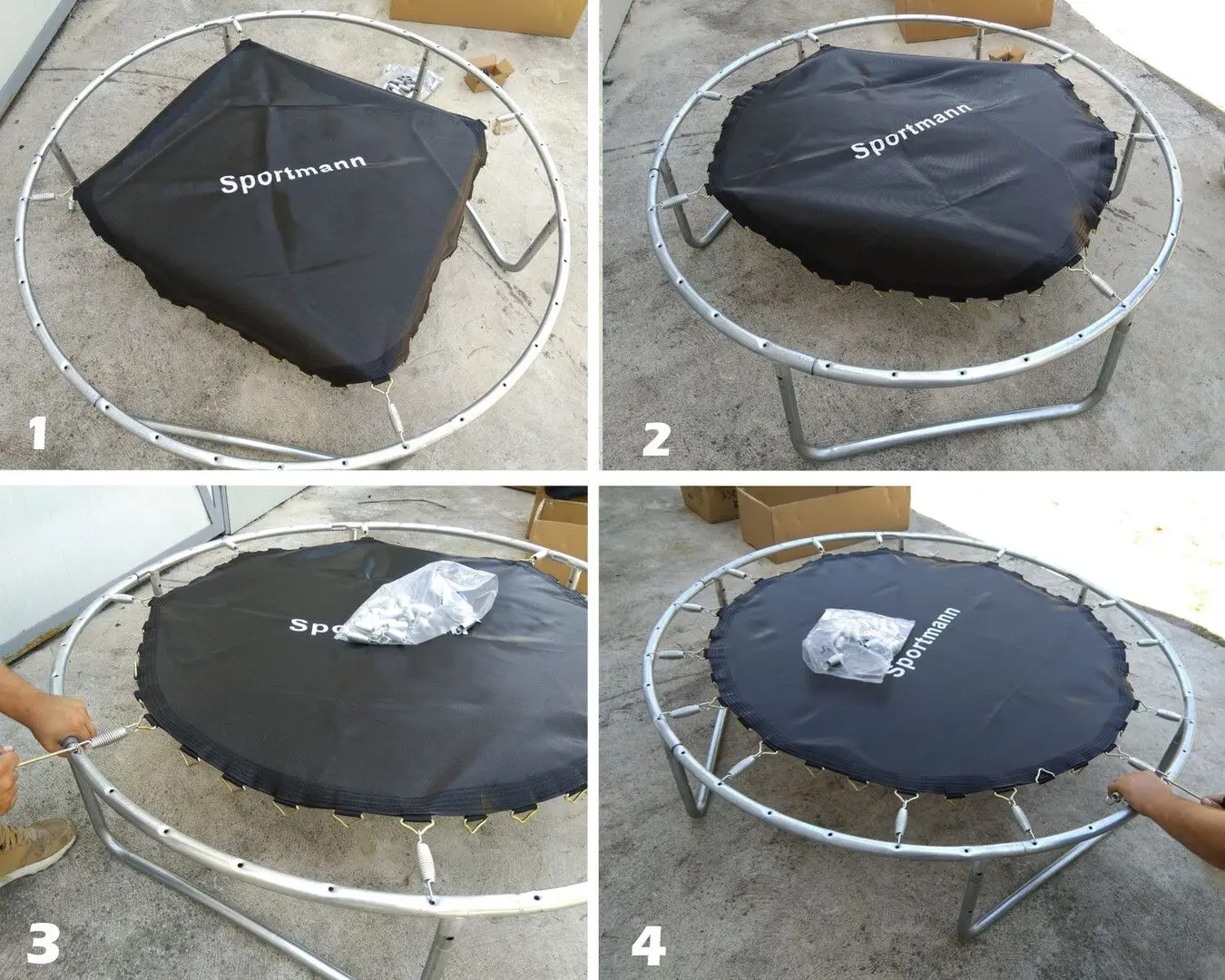 Батут с защитной сеткой Sportmann SM3006-3 (Black/Green) - 2