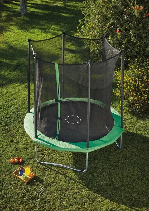 Trambulină cu plasă de protecţie Sportspower 244x242 (Green) - 2