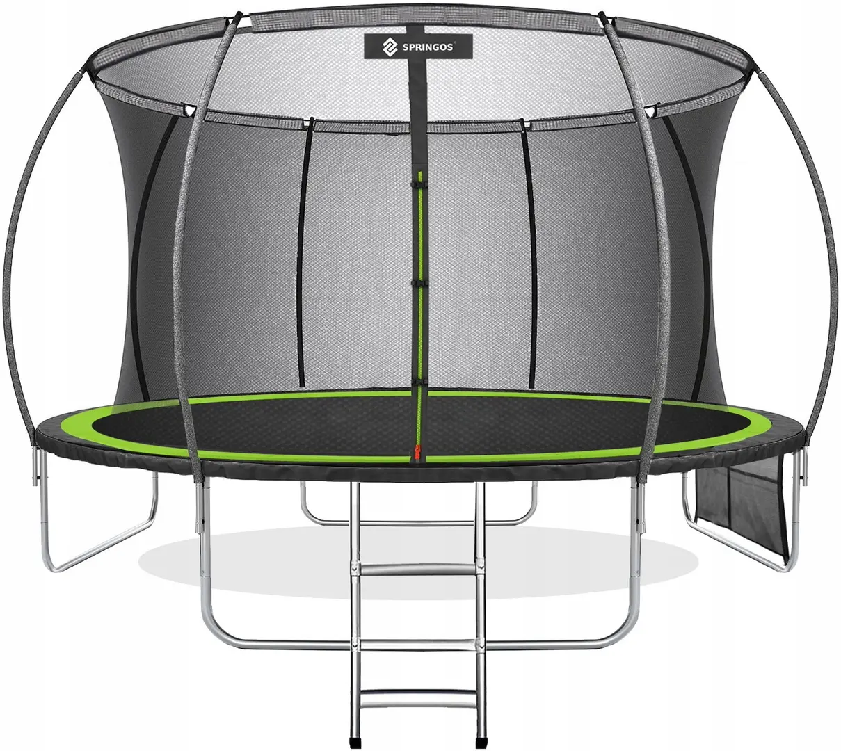 Trambulina cu plasa de protectie Springos TP0020 (Green/Black)