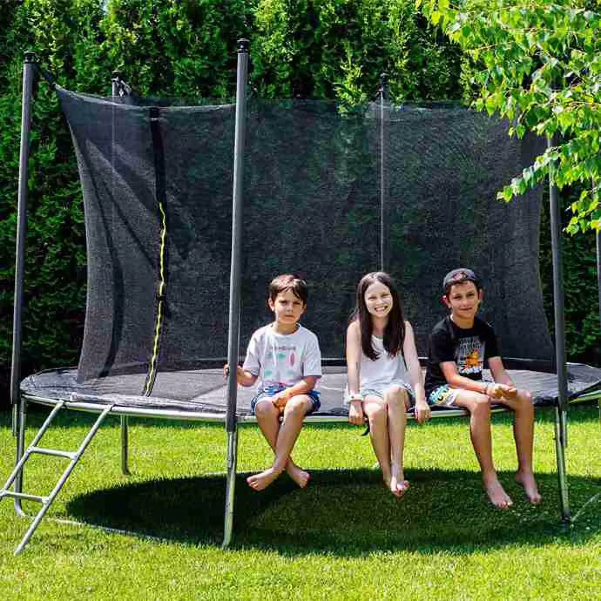 Trambulina cu plasa de protectie Techfit TR360 360cm (Black)