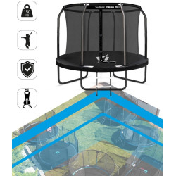 Trambulina cu plasa de protectie Thunder Inside Elite 8FT 244cm (Black) Thumb