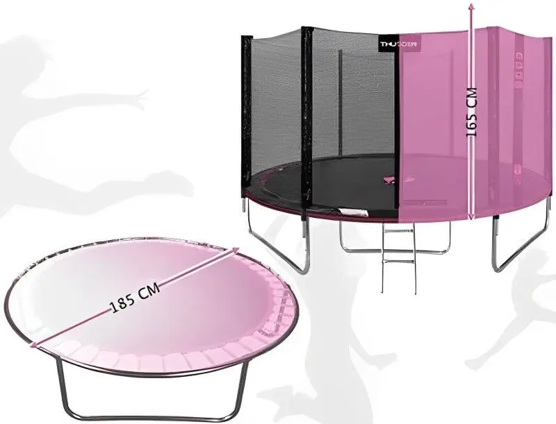 Trambulina cu plasa de protectie Thunder Pro 255cm (Black/Pink)