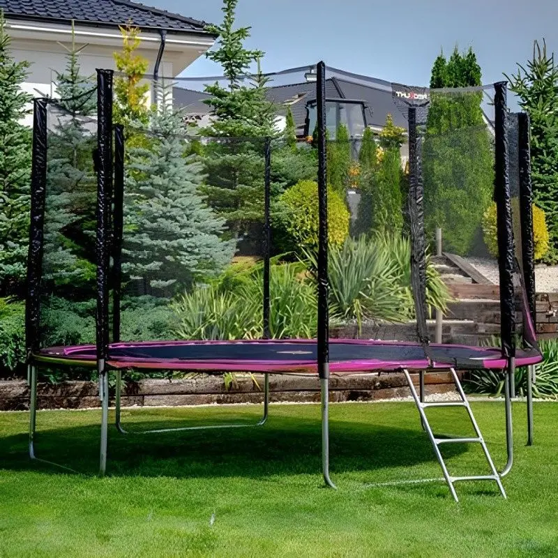 Trambulina cu plasa de protectie Thunder Pro 435cm (Black/Pink)
