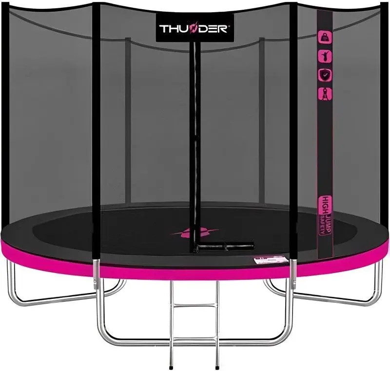 Trambulina cu plasa de protectie Thunder Pro 435cm (Black/Pink)