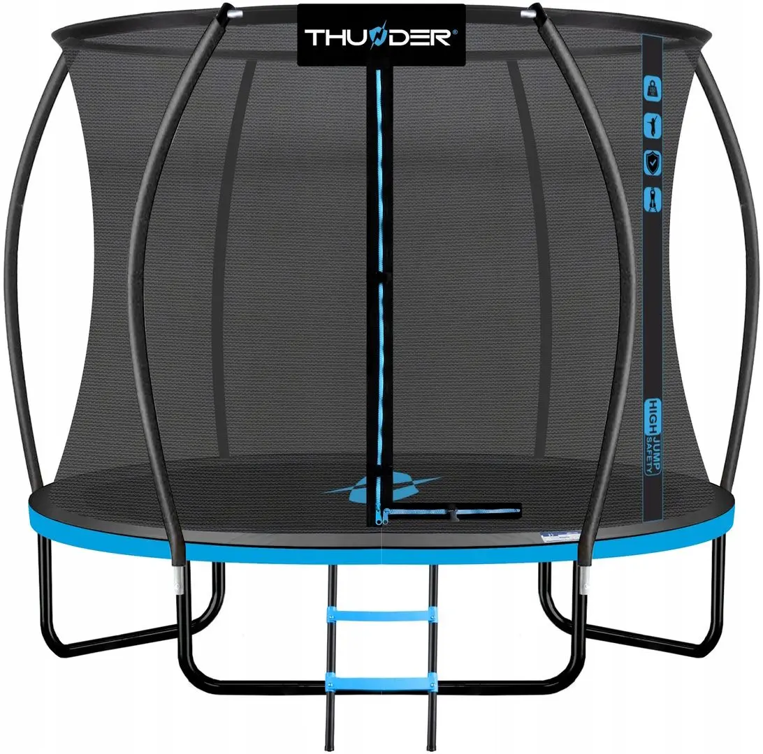 Trambulina cu plasa de protectie Thunder Ultra 185cm (Black/Blue)