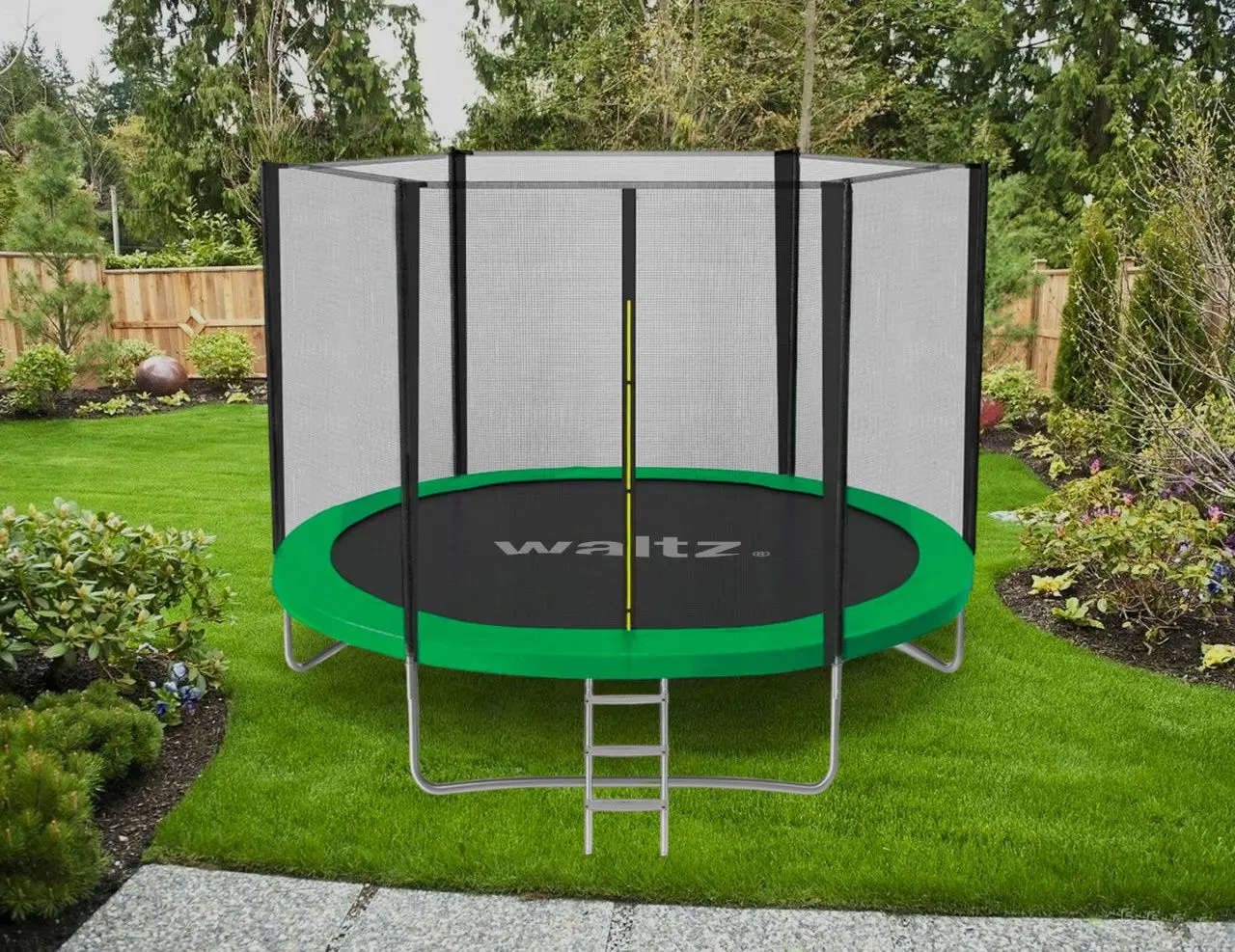 Trambulina cu plasa de protectie Waltz PE TW-14994 182cm (Green/Black) - 3