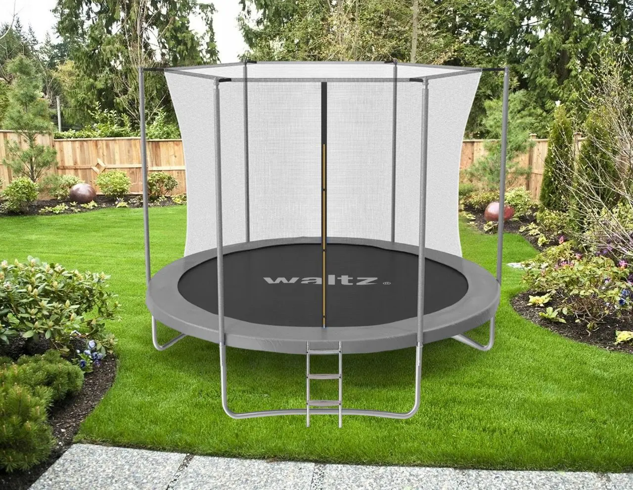 Батут с защитной сеткой Waltz PI TW-14963 244cm (Grey/Black) - 3