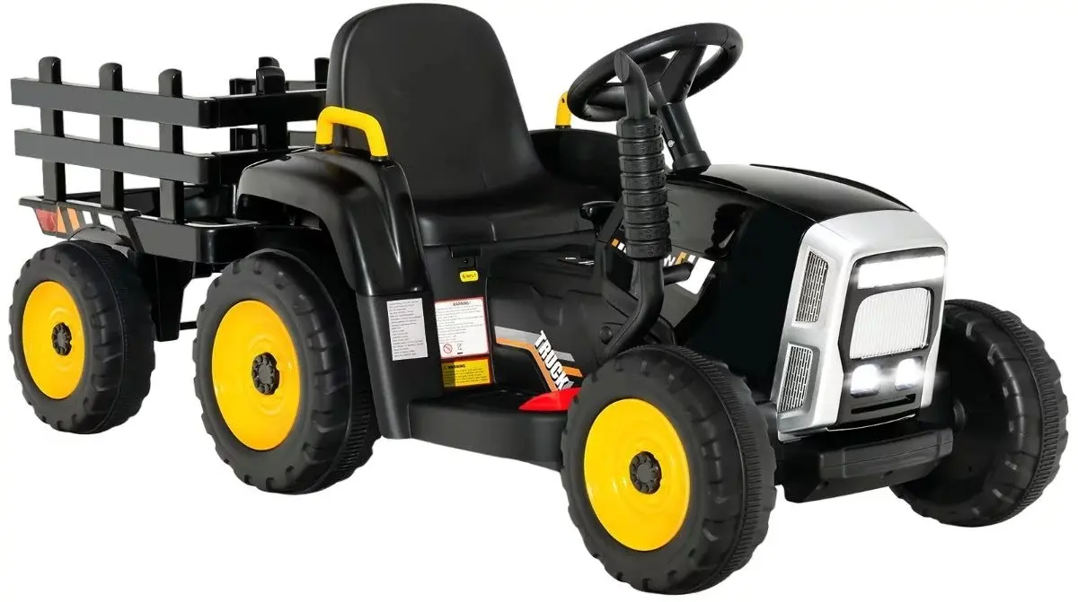 Tractor electric cu remorca Costway TQ10279DE-DK (Black)
