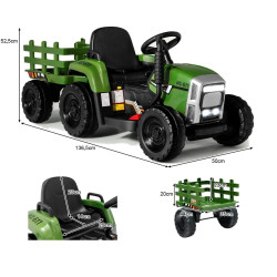 Tractor electric cu remorca Costway TQ10279DE-HL (Green/Black) Thumb