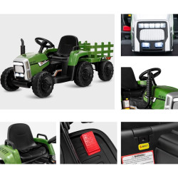 Tractor electric cu remorca Costway TQ10279DE-HL (Green/Black) Thumb
