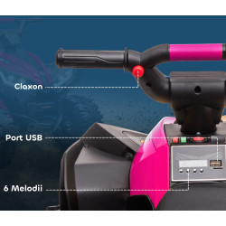ATV electric pentru copii Homcom 370-235V90PK (Black/Pink) Thumb