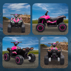 ATV electric pentru copii Homcom 370-235V90PK (Black/Pink) Thumb