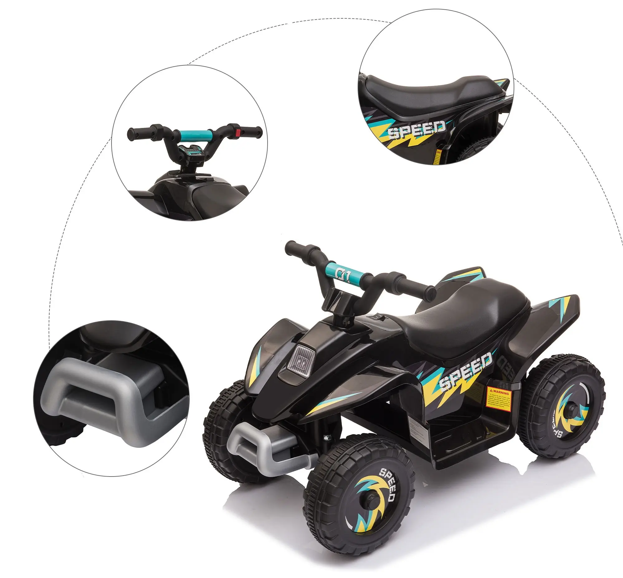 Электроквадроцикл Homcom 370-166V90BK (Black) - 3