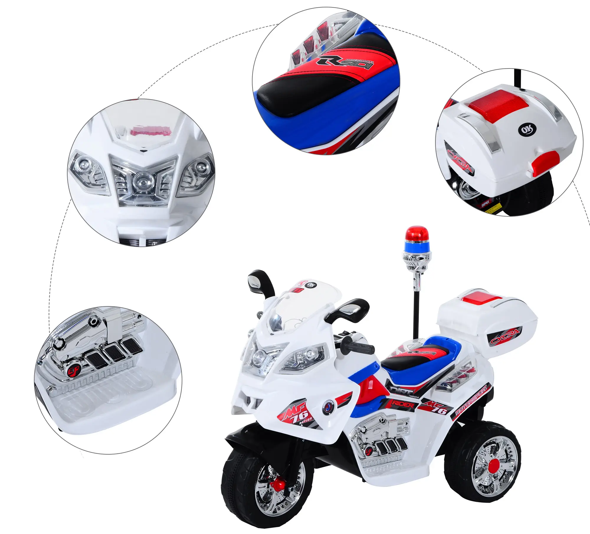 Электромотоцикл Homcom 370-014 (White) - 2