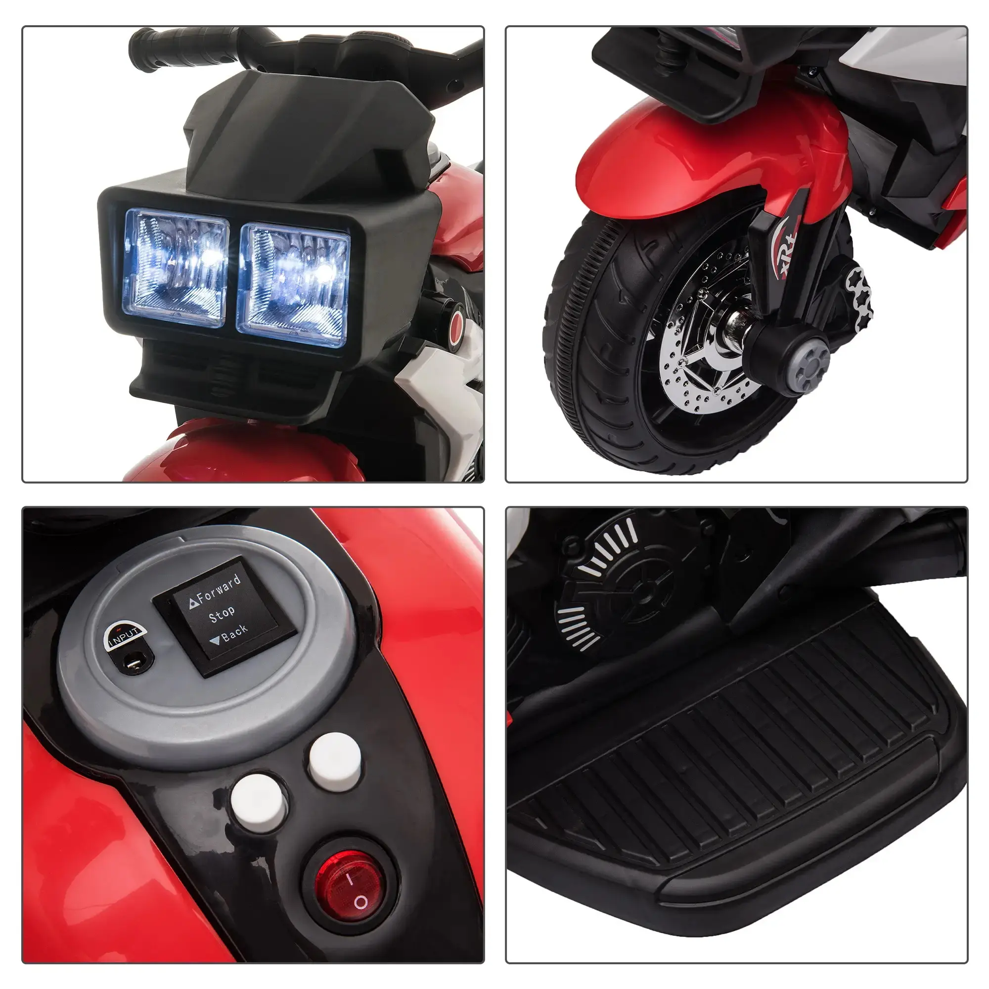 Motocicleta electrica Homcom 370-102RD (Red/Black) - 3