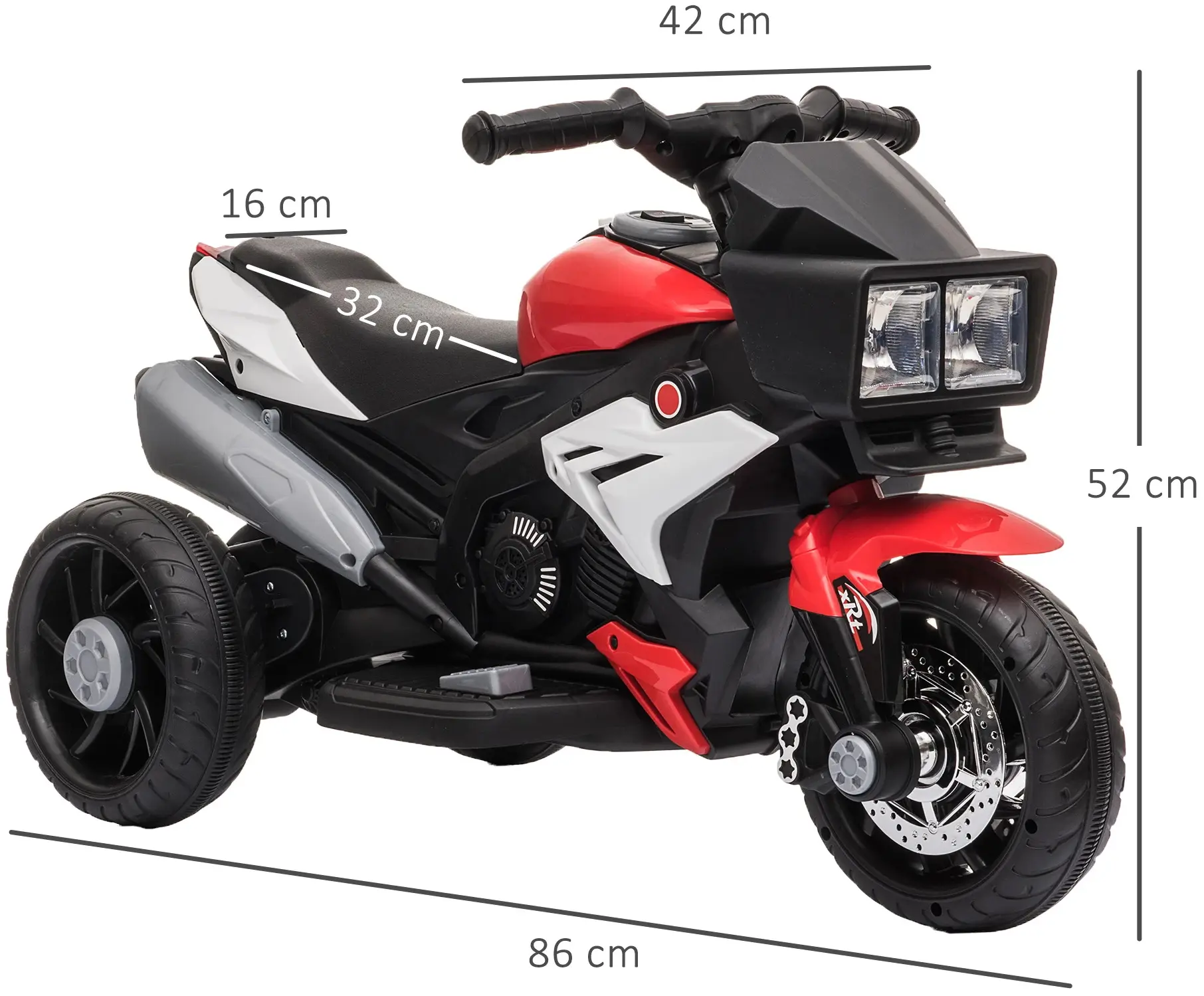 Motocicleta electrica Homcom 370-102RD (Red/Black) - 5