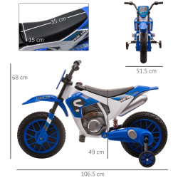 Motocicleta electrica Homcom 370-165V90BU (Blue/White) Thumb