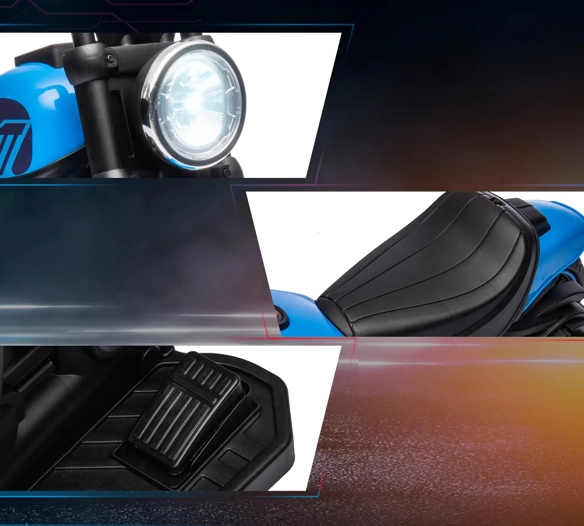 Motocicleta electrica Homcom 370-283V90BU (Blue/Black) - 4