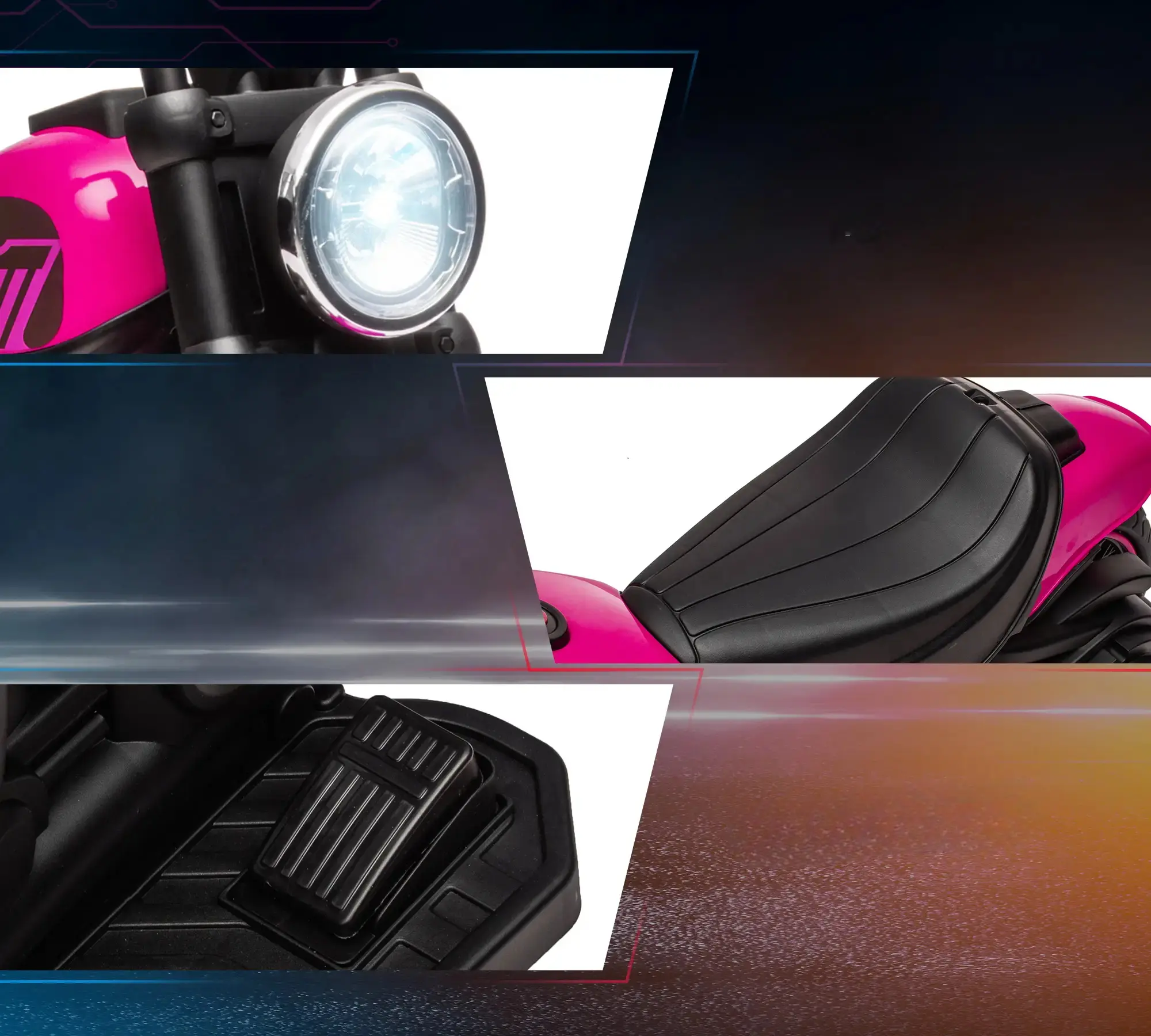 Motocicleta electrica Homcom 370-283V90PK (Pink/Black) - 4