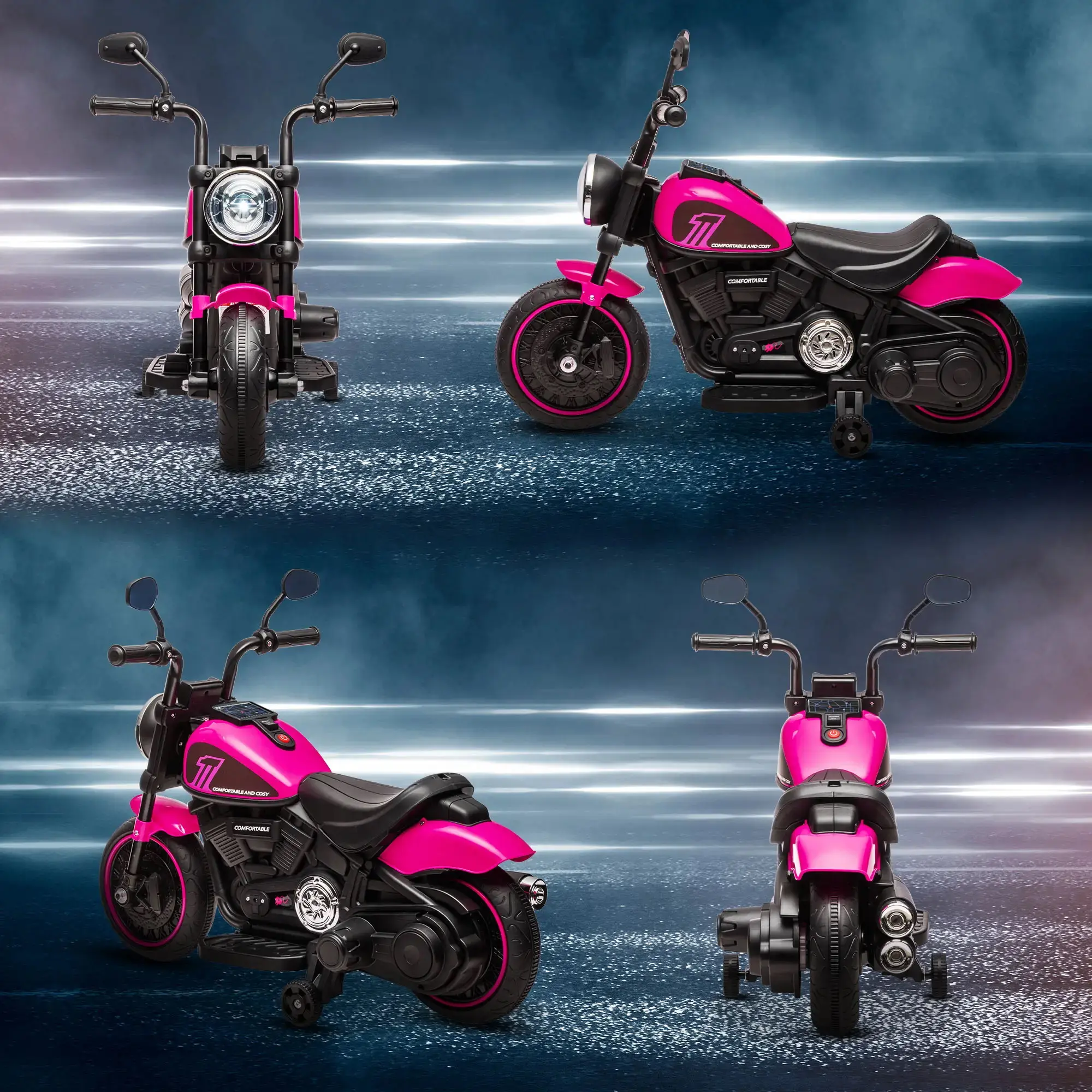 Motocicleta electrica Homcom 370-283V90PK (Pink/Black) - 5