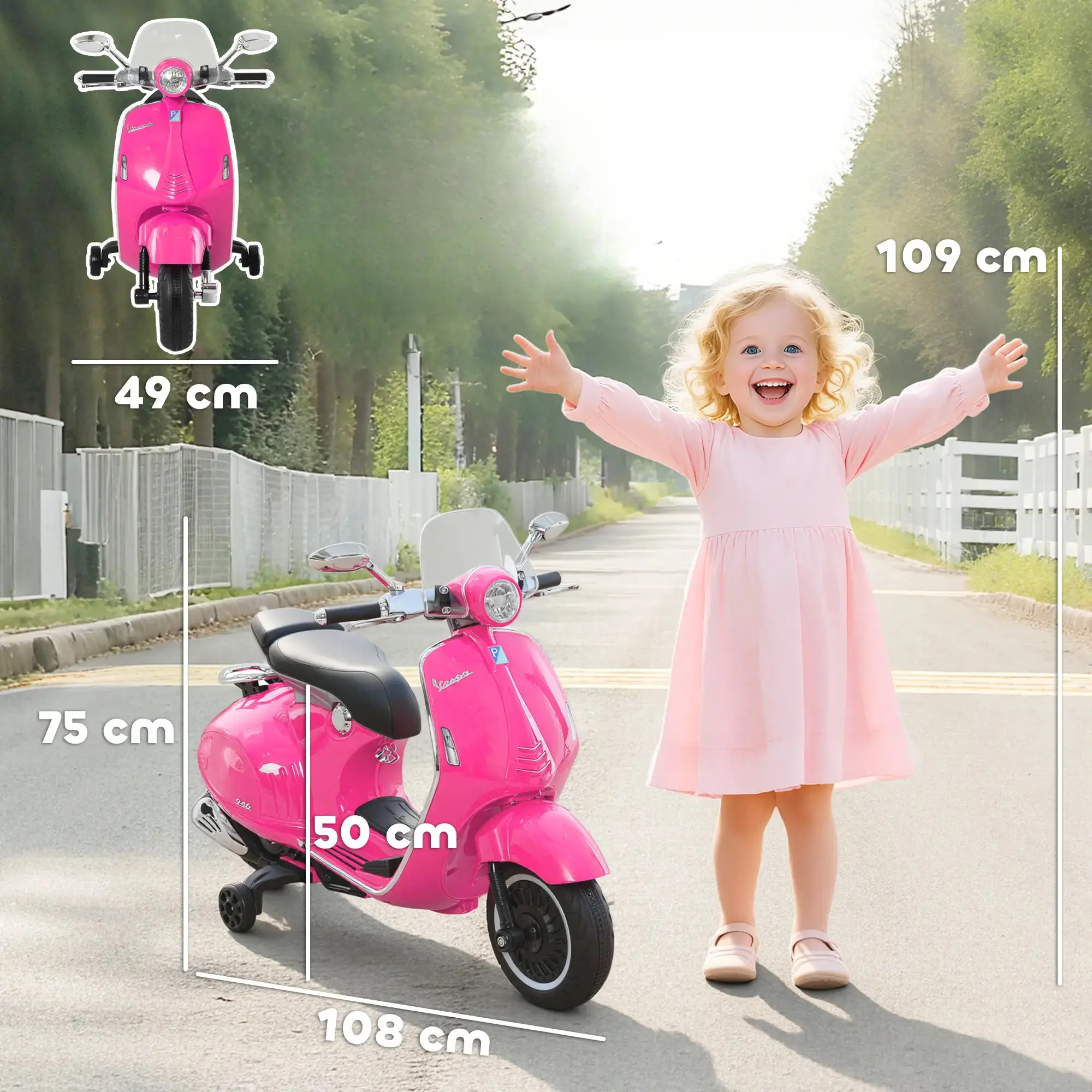 Электроскутер Homcom 370-115PK (Pink) - 4