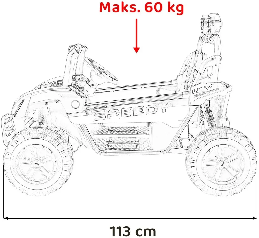 Masinuta electrica Ramiz Buggy Speedy 4x4 (Black) - 17