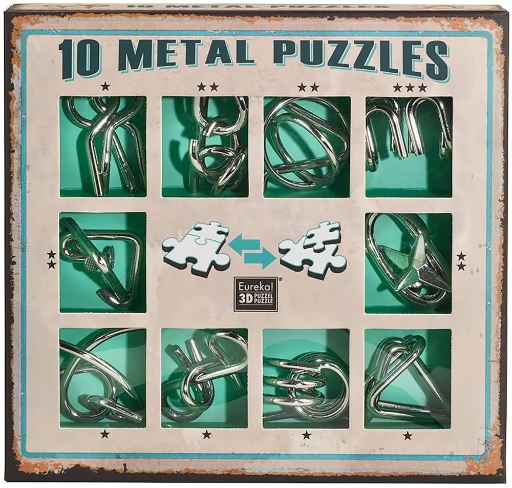 Набор головоломок Eureka 10 Metal Puzzles Green Set