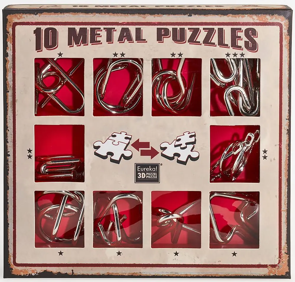 Набор головоломок Eureka 10 Metal Puzzles Red Set