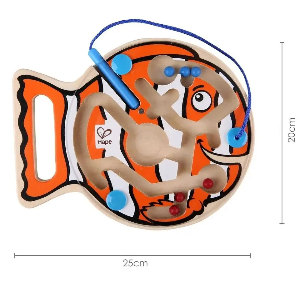 Labirint magnetic Hape Go-Fish-Go E1700 (Natural/Orange)