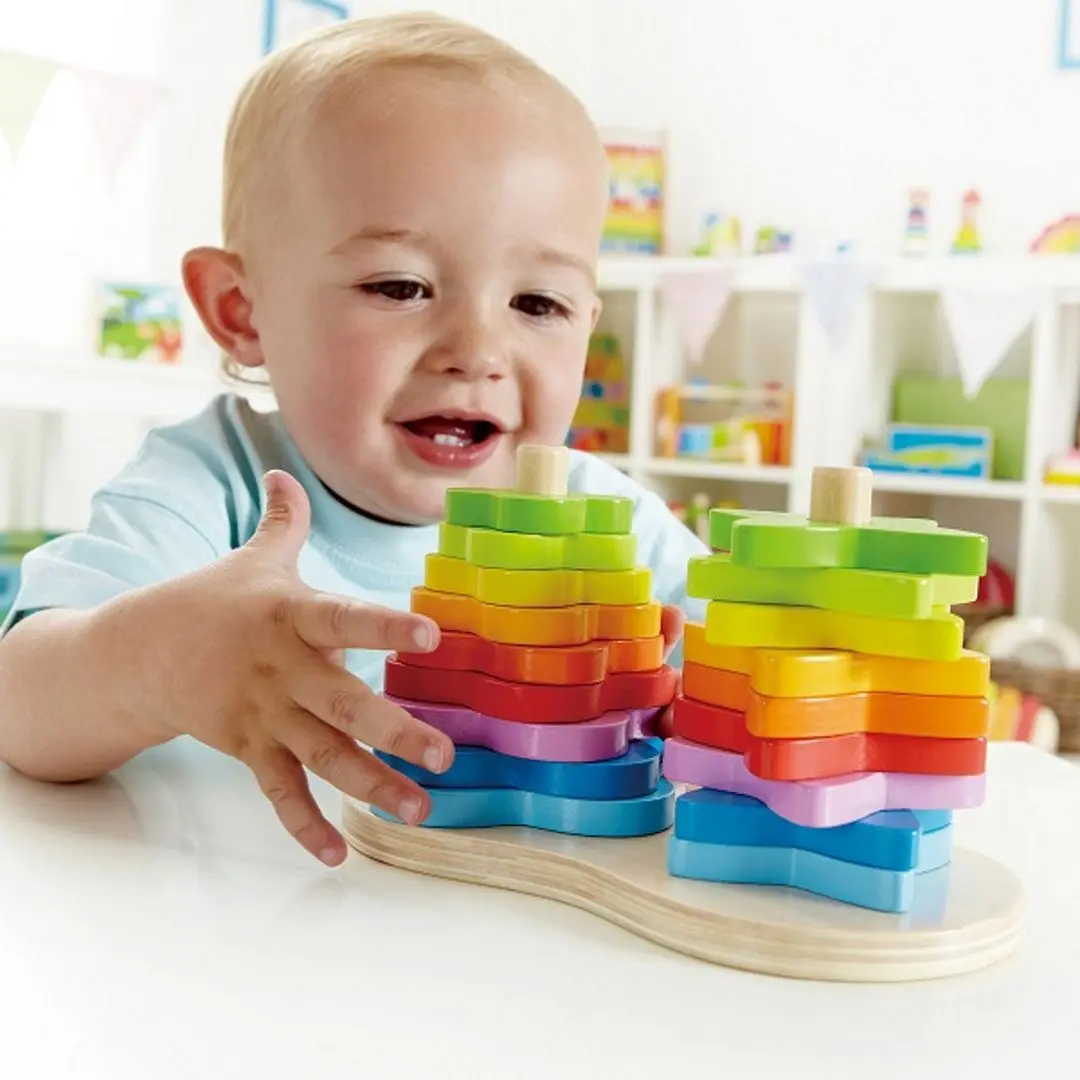 Piramida Hape Double Rainbow Stacker E0406 (Multicolor)