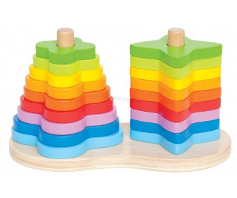 Piramida Hape Double Rainbow Stacker E0406 (Multicolor)