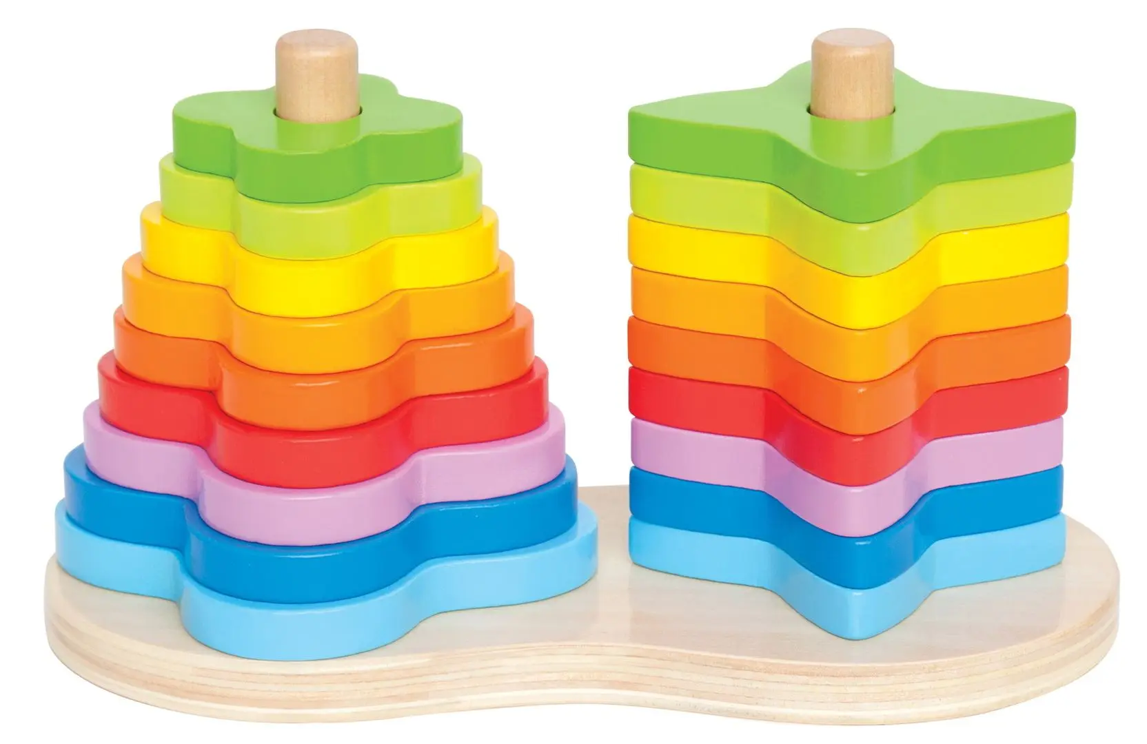 Piramida Hape Double Rainbow Stacker E0406 (Multicolor)