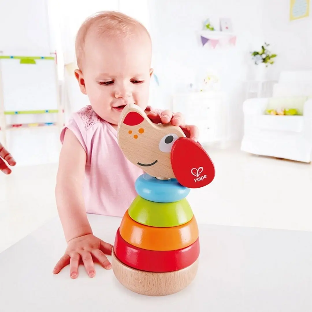 Piramida Hape Pepe Rainbow Stacker E0448 (Multicolor)