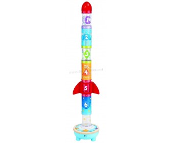 Jucarie de dezvoltare Hape Rocket Ball Air Stacker E0387 (Multicolor)