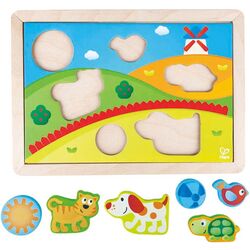 Puzzle 3in1 Hape Sunny Valley Puzzle E1601 Thumb