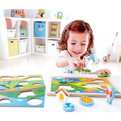 Puzzle 3in1 Hape Sunny Valley Puzzle E1601 Thumb
