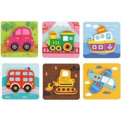 Развивающий набор Tooky Toy Mini Transportation Puzzle (Multicolor)