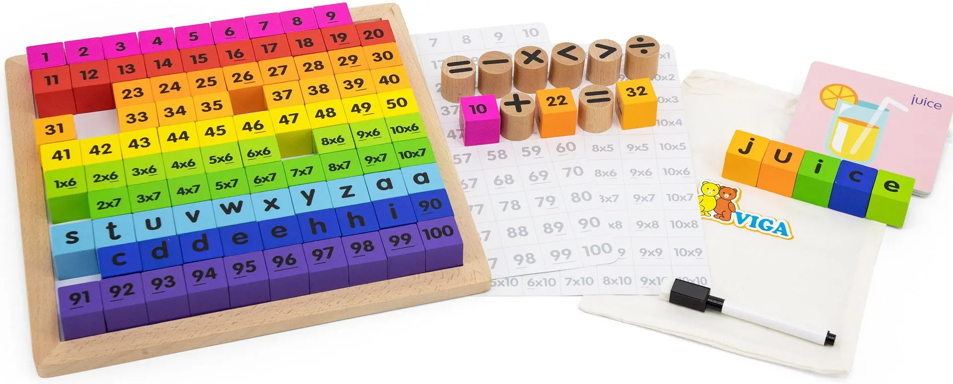 Набор цифр Viga Toys Alphabet And Math Operation Board (Multicolor)